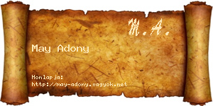 May Adony névjegykártya